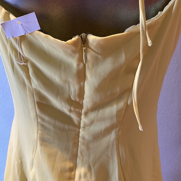 House of CB Rossella Ruffle Mini Dress in Yellow New w partial tag - Picture 10 of 14